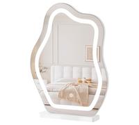 WOLTU Vanity Mirror, with LED Lights, 53x39cm, White Cloud Dressing Table Mirror, Touch Control, Adjustable Lighted,Hollywood Mirror, for Makeup