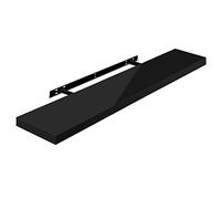 WOLTU Volato RG9482sz Floating Wall Shelf High Gloss Black, CD DVD Shelf Bookshelf Wooden Board 100x22.9x3.8cm