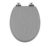 WOLTU Wooden Grey Toilet Seat, Soft Close, Strong Hinge for Standard Toilet | Durable Hinges Comfortable, Easy to Clean and Install for Bathroom, 43L x 37.8W