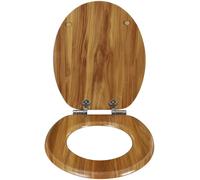 WOLTU Wooden Toilet Seat, Soft Close WC Seat with Strong Hinge Ideal for Standard Toilet Beech