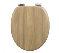 WOLTU Wooden Toilet Seat, Soft Close WC Seat with Strong Hinge Ideal for Standard Toilet Bright Oak