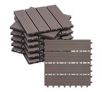 WOLTU WPC Composite 11 pcs 30 x 30 cm, 1 m² Decking Tiles Terrace Tiles Flooring