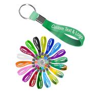 WolunLi 5-1000 Pcs Custom Keychains Bulk Personalised Silicone Keychains Customised Text/Logo Keyrings for Wedding, Awareness, Motivation, Events, Company - Green&White