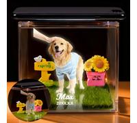 WolunLi Personalised Pet Holographic Memorial House - Custom 3D Moving Photo Projection, Bereavement Keepsake Gift for Loss of Dog, Cat, or Beloved Pet