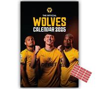 Wolverhampton Calendar 2025 A3 Wolves Wall Calendar Football with FREE Organising Stickers Included