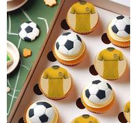 Wolverhampton Football Team Colours Personalised Edible Cake Topper Printed on Icing Sheets, Round, Square, Costco, Cupcake Toppers - Happy Birthday (4. Shirt Cupcake Toppers)
