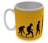 Wolverhampton Wanderers Personalised Football Evolution 11oz Ceramic Mug for Wolves Fans in Wolves Colours, Gloss Finish, Dishwasher Safe