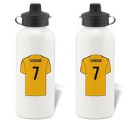 Wolverhampton Wanderers Personalised Football Shirt Design Aluminium Water Bottle FC fans - 600ml - White Bottle