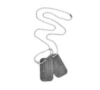 Wolverine Logan Double Sided Dog Tags on 20 Inch Chain for Costume Cosplay Prop, Stainless Steel Military Dog Tags