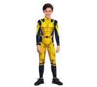 (Wolverine, M (8-9Years)) Halloween Kids Boys Deadpool 3 Wolverine Cosplay Costume Jumpsuit Fancy Dress
