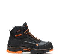 Wolverine Men's Overpass 6" Mid Composite Toe Waterproof Work Boot, Black/Orange, 8 UK
