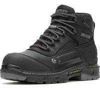 WOLVERINE Men's Overpass 6" Mid Composite Toe Waterproof Work Boot Construction, Black/Grey, 9.5 X-Wide