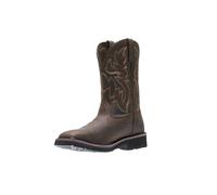 Wolverine Men's Rancher 10" Square Steel Toe Work Boot, Dark Brown/Rust, 3E US
