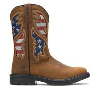 Wolverine Men's Rancher Flag Steel Toe Wellington Construction Boot, Brown/Rwb, 7.5 UK