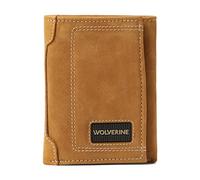 WOLVERINE Men's RFID Blocking Rugged Trifold Wallet (Avail in Cotton Canvas Or Leather), Rugged - Brown, One Size
