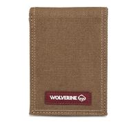 WOLVERINE Men's Slim Wallet | Card Case | Money Clip | RFID Protection | ID Window | Rugged | Leather | Canvas, Guardian Cotton - Chestnut, Front Pocket