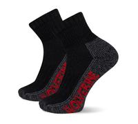 WOLVERINE Men's Steel Toe Cotton Work Boot Ankle Socks-2 Pairs-Durable Cushioning, Black, 5-12 UK (Pack of 2)