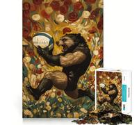 Wolverine Rugby Player Jigsaw for Teenagers1000 Pieces Mental Boost Game Burr Free Clean Cut Pieces Easy to Learn Family Enjoyment (38x26cm)
