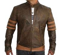 Wolverine X Men Origins Logan Hugh Jackman Brown Bomber Leather Jacket