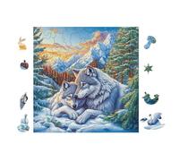 Wolves 100 Pc Classic Jigsaw Puzzle Puzzle for Adults Hard Challenging Hobby Home Decor Poster Eco Friendly Material 28x28cm