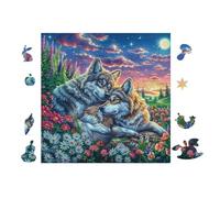 Wolves 100 Pieces Jigsaw Puzzles For Men Educational Decompression Adults Anxiety Memory Care Mothers Valentines Gift Eco Friendly Material 28x28cm