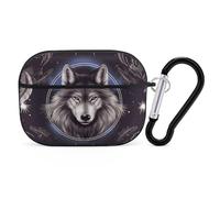 Wolves and Dream Catchers AirPods Pro 2 Case Cover, Shockproof Hard Shell Protective Case for Women Men, Compatible with Airpod Pro Case 2nd/1st Generation with Keychain-Black
