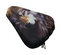 Wolves and Dream Catchers Bike Seat Cover Waterproof Oxford Fabric, Universal Adjustable Bicycle Saddle Cover with Drawstring Easy Install Protective Rain Dust Covers for Women Men