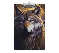 Wolves and Dream Catchers Clipboard, A4 Acrylic Clipboard with Hanging Hole, Ultra-Light Clip Board - Holds 100 Sheets, Shatterproof Document Holder for Office, 12.5" X 8.5"