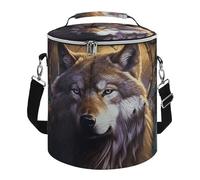 Wolves and Dream Catchers Lunch Bag, 15L Portable Leakproof Picnic Basket with Shoulder Strap, Insulated Picnic Cooler Bag for Camping, Beach, Hiking & Groceries