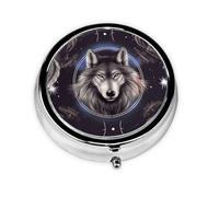 Wolves and Dream Catchers Printed Pill Box with 3 compartments Pill Case Medicine Pill Organizer Travel Pillbox Purse Pocket for Vitamins Fish Oil Supplements