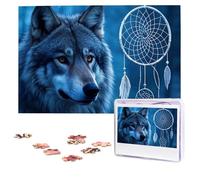 wolves and dream catchers Puzzles 1000 Pieces Personalized Jigsaw Puzzles Photos Puzzle for Adults Challenging Picture Puzzle with storage bag Puzzles for Men Women Home Decor (10.2" x 15")