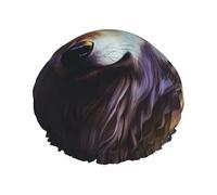 wolves and dream catchers Shower Cap Reusable Elastic Bath Caps Waterproof Bath Hair Hat for Women Men Spa Salon Large Shower Bonnet Double Layer Bathing Hair Cap for Long Hair, Braids