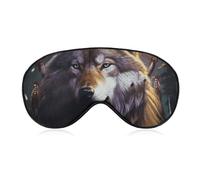 Wolves and Dream Catchers Sleep Mask for Women Men, Soft Eye Mask with Adjustable Strap for Sleeping, Light Blocking Travel Blindfold for Nap Comfortable Eye Cover for Home Office