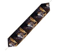 Wolves and Dream Catchers Table Runner for Dining Table, Short Plush Runners Washable & Durable Tablerunner Modern Home Decor for Wedding, Kitchen, Holiday 229*33cm