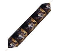 Wolves and Dream Catchers Table Runner for Dining Table, Short Plush Runners Washable & Durable Tablerunner Modern Home Decor for Wedding, Kitchen, Holiday 200*33cm