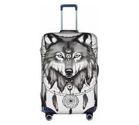 Wolves And Dream Catchers02 Luggage Cover, Elastic, Washable, Stretch, Suitcase Protector, Anti-Scratch Travel Cover, White/Opulent Garden, Small, White/Opulent Garden, S