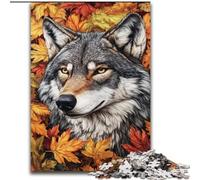Wolves And Fallen Leaves 1000 Pieces Jigsaw Puzzles For Teens And Adults, Educational Games Home Decoration Deal As Gifts for The Whole Family (26x38cm)