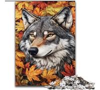 Wolves And Fallen Leaves Jigsaw Puzzles for Teenagers 1000 Jigsaws, Challenging Game Toys Every Piece Is Unique - Challenging Family Fun Game (50x75cm)