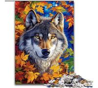 Wolves And Fallen Leaves JigsawPuzzle 1000 Pieces for Adults, Challenging To Complete But Fun And Humorous Birthday Present, Gifts, Wall Art 50x75cm
