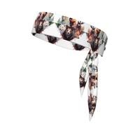 Wolves and Reindeer Patterned Sports Headscarf Unisex Sweat-Absorbing Headband for Tennis, Volleyball, Jogging, Yoga