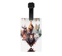 Wolves and Reindeer Printed Luggage Tags Anti-Lost Luggage Labels Suitable for Suitcases Backpacks and Sports Bags