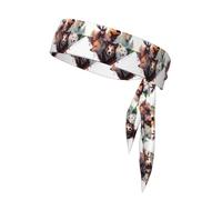 Wolves and Reindeer Sweat-Absorbing Sports Headband, Non-Slip and Adjustable, Running, Basketball, Yoga Sports Headband