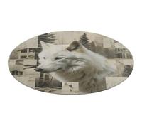 Wolves and Their Home Round Area Rug Non Slip Backing Doormat Water Absorbent Plush Throw Low-Pile Non-Slip Floor Mat Carpet for Living Room Bedroom Entryway Nursery Room 90 * 90cm