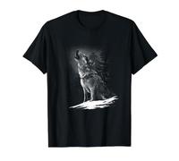 Wolves Animal Motif Predators Forest Howling Wolf Value Graphic T-Shirt, Men, Black, S