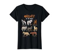 Wolves Animals of the World Wolf Lover Hunter Educational Value Graphic T-Shirt