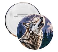 Wolves Badge Metal Round Pins, Lightweight Brooch for Backpack, Fashion Button Pins Badge for Shirts, Jackets, Shawl Coat, Unisex, 12PCS, Tinplate, metal round pins