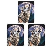 Wolves Car Air Freshener, 3 Pcs Square Hanging Air Freshener Cards, Long Lasting Fragrance Scented Cards for Car, Home, Office White-style
