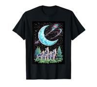 Wolves Cosmic Call Wilderness Night Howl Lunar Forest T-Shirt