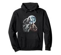 Wolves Cursed Moon Howl Funny Wolf Meme Parody Men Women Kid Pullover Hoodie