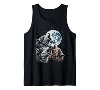 Wolves Cursed Moon Howl Funny Wolf Meme Parody Men Women Kid Tank Top